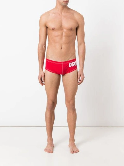 Shop Dsquared2 Logo Print Swimming Shorts