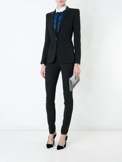 Shop Barbara Bui Flap Pockets Fitted Blazer - Black