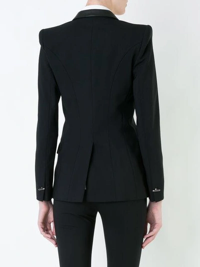 Shop Barbara Bui Flap Pockets Fitted Blazer - Black