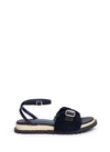 SACAI Leather ankle strap sheepskin shearling sandals