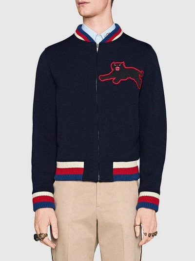 Shop Gucci Bomber Jacket With Panther