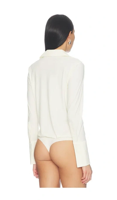 Commando Classic Blousey Button Down Bodysuit In Ivory