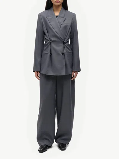 Samsoe & Samsoe Blazer Sahelly Dark Grey In Gray