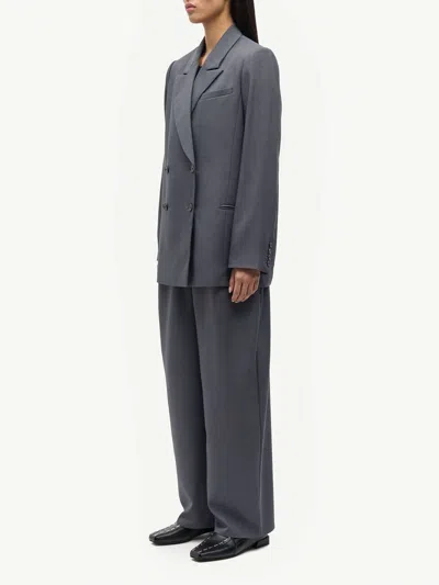 Samsoe & Samsoe Blazer Sahelly Dark Grey In Gray