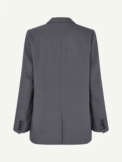 Samsoe & Samsoe Blazer Sahelly Dark Grey In Gray