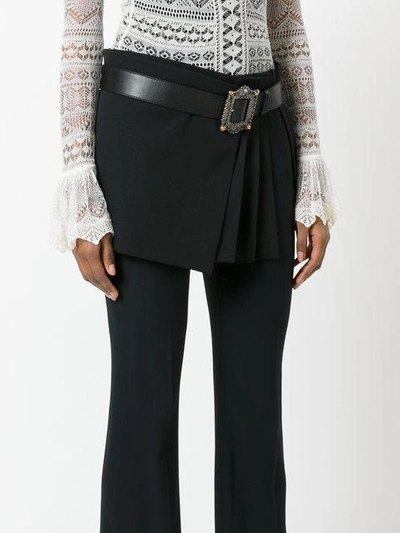 Alexander Mcqueen Pleated Grain De Poudre Wool Wrap Mini Skirt