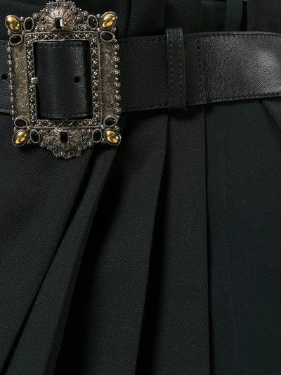 Alexander Mcqueen Pleated Grain De Poudre Wool Wrap Mini Skirt