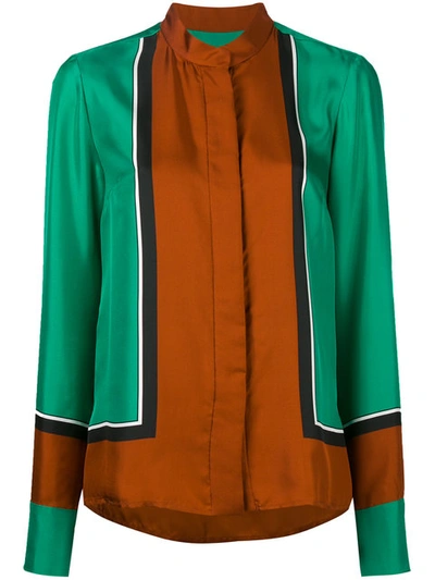 Diane Von Furstenberg Silk Blouse In Arago Jade