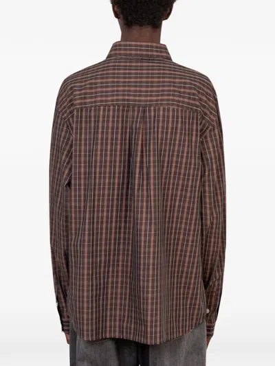 Another Aspect 4.0 Check-pattern Shirt In Brown