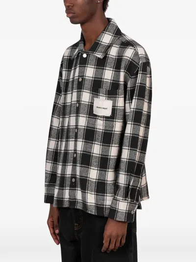 Bram's Fruit Check-pattern Logo-patch Flanel Overshirt In Multi