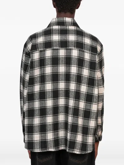 Bram's Fruit Check-pattern Logo-patch Flanel Overshirt In Multi