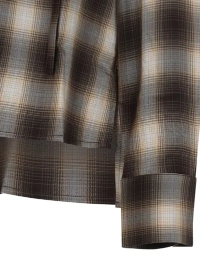 Co Check-pattern Bow-detail Top In Multi