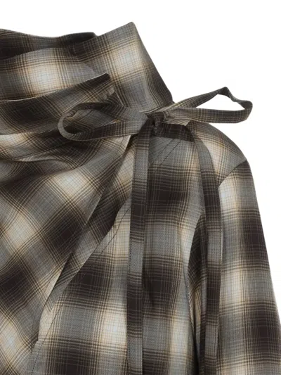 Co Check-pattern Bow-detail Top In Multi