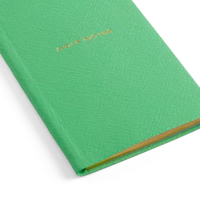 Smythson Golf Notes Panama Notebook In Shamrock