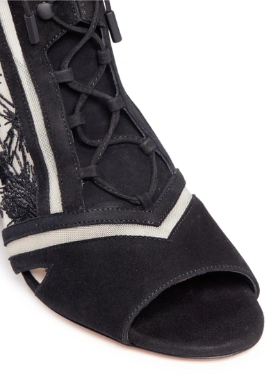 Shop Nicholas Kirkwood 'phoenix' Embroidered Suede Lace-up Sandal Boots