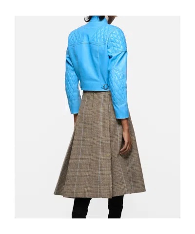 Acne Studios Leather Biker Jacket In Blue