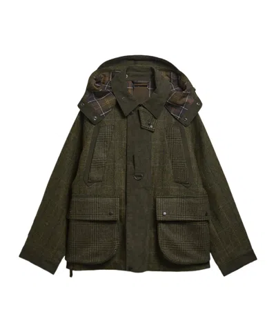 Barbour X Norbit Check-pattern Wool Jacket In Green