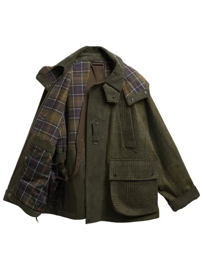 Barbour X Norbit Check-pattern Wool Jacket In Green