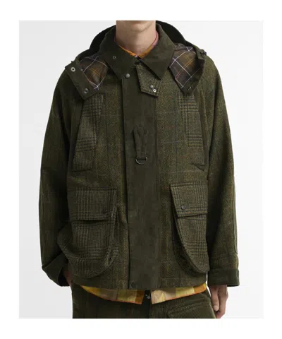 Barbour X Norbit Check-pattern Wool Jacket In Green
