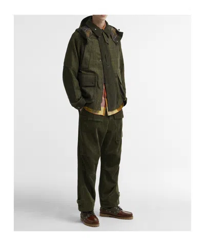 Barbour X Norbit Check-pattern Wool Jacket In Green