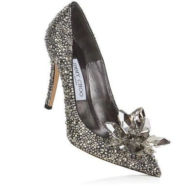 Shop Jimmy Choo Alia Black Crystal Covered Pointy Toe Pumps