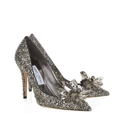 Jimmy Choo Avril Black Crystal Covered Pointy Toe Pumps