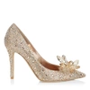 JIMMY CHOO ALIA Golden Crystal Covered Pointy Toe Pumps