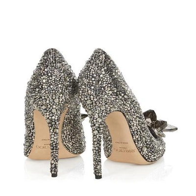Jimmy Choo Avril Black Crystal Covered Pointy Toe Pumps