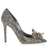 Jimmy Choo Avril Black Crystal Covered Pointy Toe Pumps