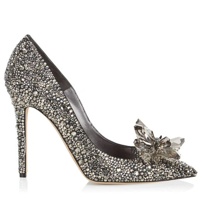 Jimmy Choo Avril Black Crystal Covered Pointy Toe Pumps