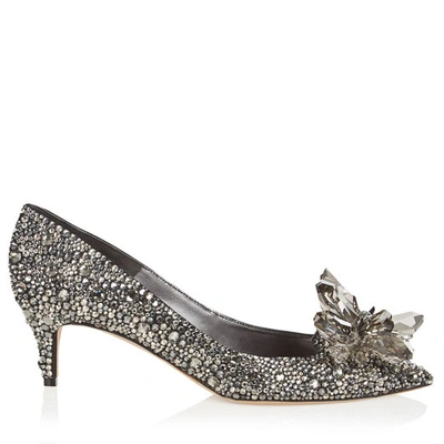 Jimmy Choo Avril Black Crystal Covered Pointy Toe Pumps