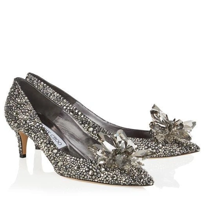 Jimmy Choo Avril Black Crystal Covered Pointy Toe Pumps
