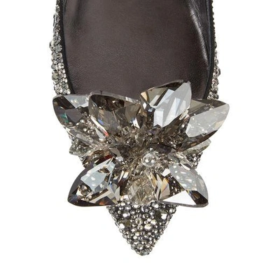 Jimmy Choo Avril Black Crystal Covered Pointy Toe Pumps