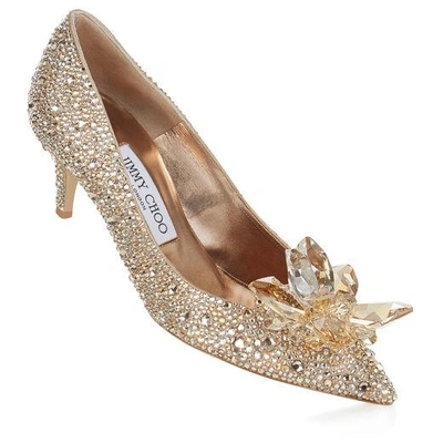 Shop Jimmy Choo Allure Golden Mix Crystal Covered Pointy Toe Pump