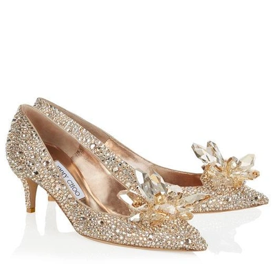 Jimmy Choo Allure Golden Mix Crystal Covered Pointy Toe Pump