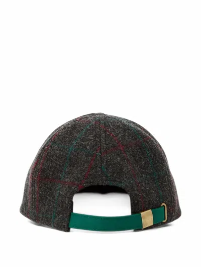 Engineered Garments Check-pattern Wool Cap In Brown