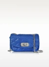 ZADIG & VOLTAIRE COBALT BLUE QUILTED LEATHER SKINNY LOVE CLUTCH