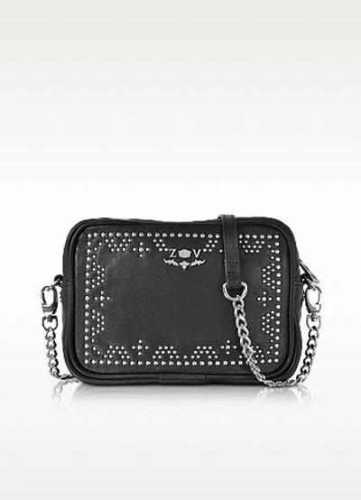 Zadig & Voltaire Xs Boxy Boho Leather Crossbody Bag In Black