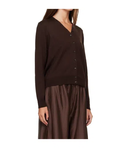 Cordera Button-front Wool Cardigan In Brown