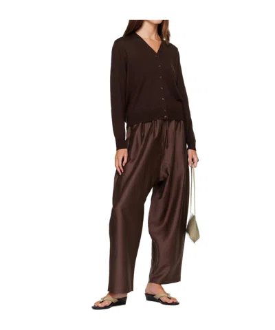 Cordera Button-front Wool Cardigan In Brown