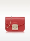 Furla Mini Metropolis Leather Crossbody Bag - Red In Ruby Red/gold