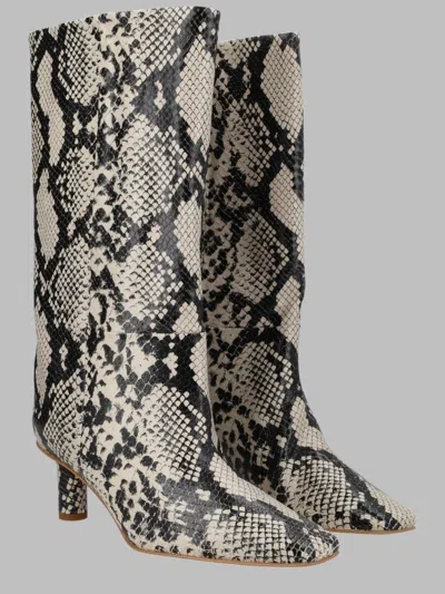 Alysi Python-print Leather Boots In Animal Print