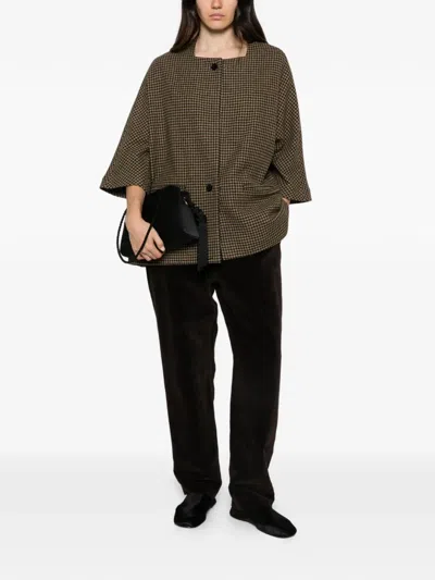 Daniela Gregis Houndstooth Wool Jacket In Gray