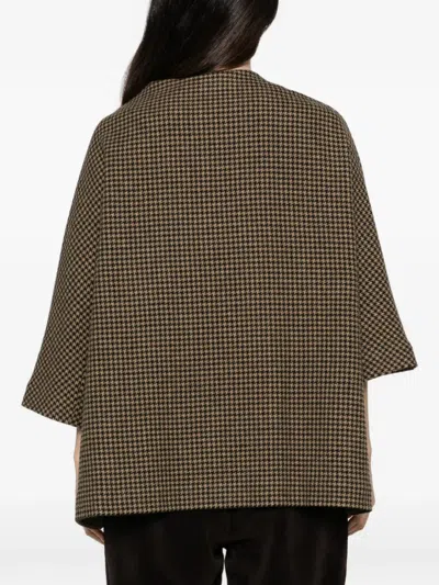 Daniela Gregis Houndstooth Wool Jacket In Gray