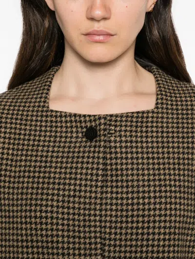 Daniela Gregis Houndstooth Wool Jacket In Gray