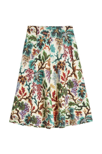 Philosophy Di Lorenzo Serafini Printed Linen And Silk Skirt In Florals