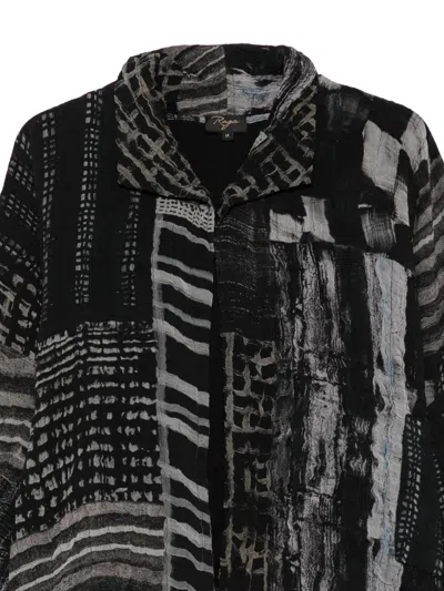 Yavi Patchwork-pattern Crinkled Jacket In Black