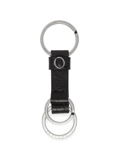 Orciani Lagoon Embossed Leather Keyring In Multi