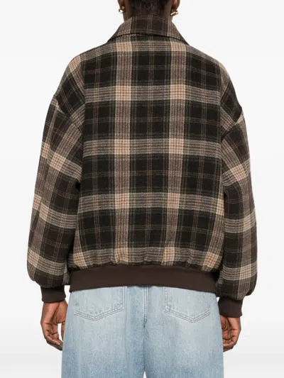 Nina 14.7 Check Oversized Bomber Jacket In Multi
