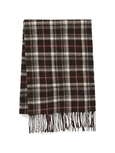 Nn07 Check-pattern Fringed Scarf In Multi